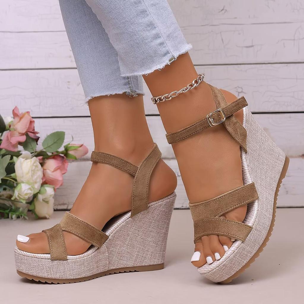 Women'S High Heels Platform Sandals With Colorful Woven Straps Sandal Elegant Temperament Dress Accessories Sandalias De TacóN
