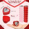 ABUL-48 PCS Heart Shape Metal Tins With Lid Metal Tin Cans Empty Candle Tins Red And Pink Valentine's Day Gift Boxes