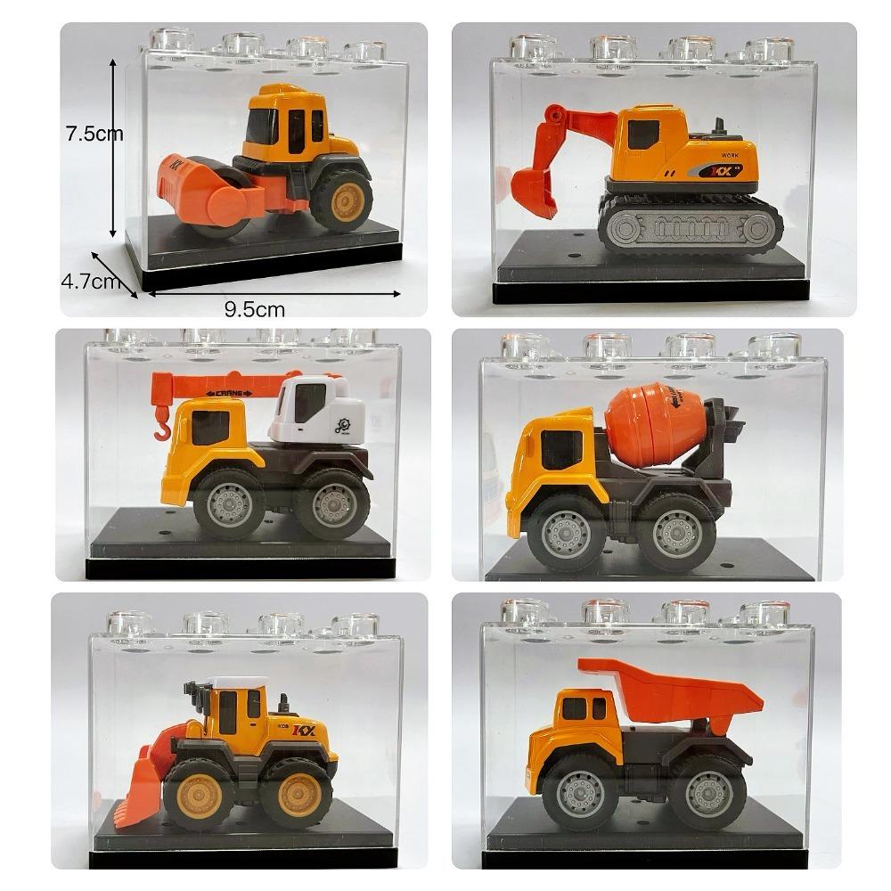 4/6pcs 2 Styles Simulation Diecast Crane Car Alloy Engineering Vehicle Toy  Children Kids Boys