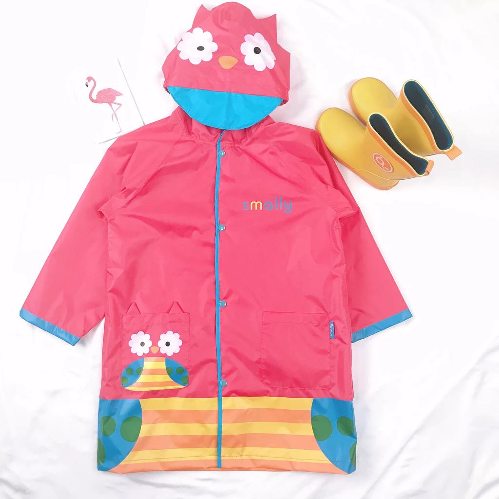 Koreanischer Smally Kinder Schulranzen Regenmantel Kleinkind Regenponcho 3D Cartoon Leichter Wasserdichter Baby-Regenmantel