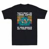 Skeleton That's What I Do I Drink Coffee I Read Books Vintage Men's T-Shirt
