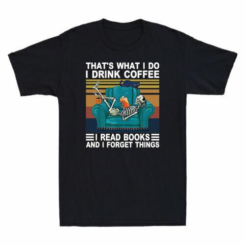 Skeleton That s What I Do I Drink Coffee I Read Books Vintage Men s T-Shirt S