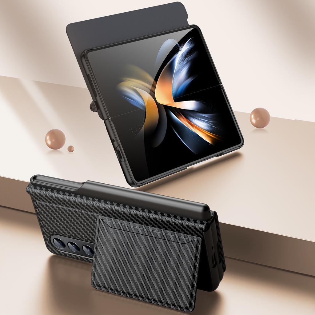 Luxury Pu Leather Phone Cover For Samsung Galaxy Z Fold 4 Case With Card Slot Bracket S Pen Holder Case For Z Fold4