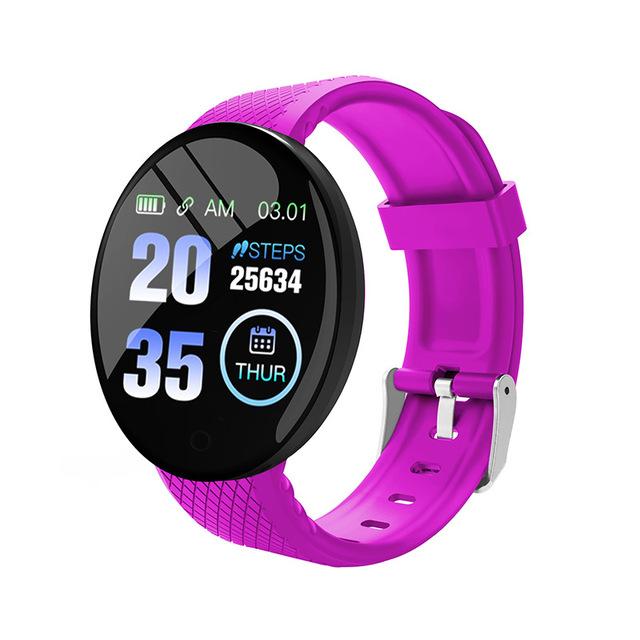 D18 Waterproof Color Round Screen Smart Bracelet Heart Rate Blood Pressure Sleep Monitor Walking Exercise Fitness Smart Watch
