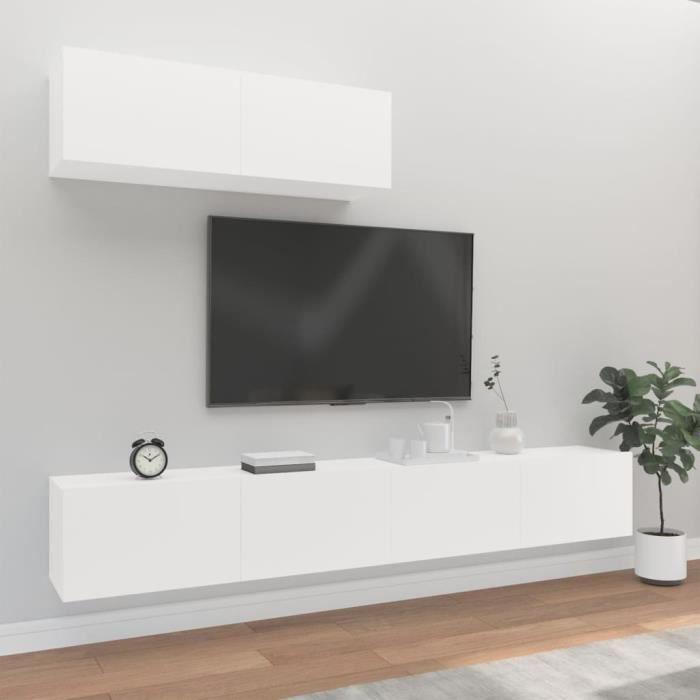 VidaXL Ensemble de meubles TV 3 pcs Blanc Bois d'ingénierie 3114478