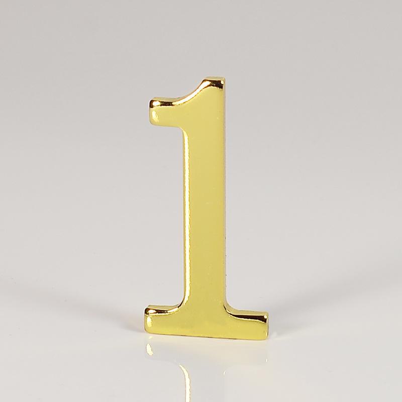 D-Shaped Imitation Gold Metal Address Number Plate