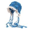 New tassel strap knitted hat Mori retro casual literary bracelet hollow flower bald hat sun protection and shading