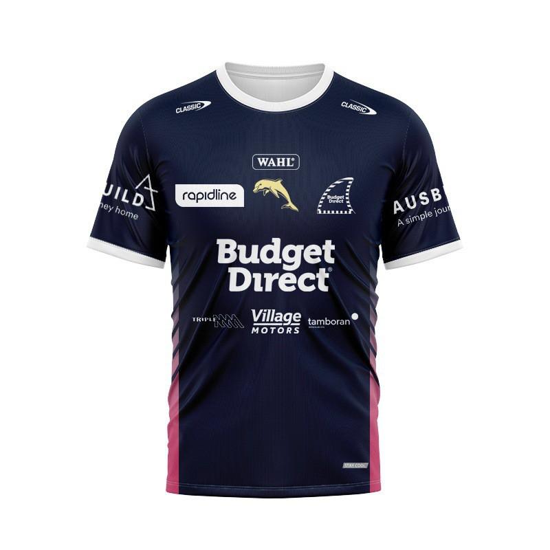 Dolphins NRL 2026 Indigenous Jersey Mens Rugby Training Shirt Short Sleeve Cotton Blend Sportswear