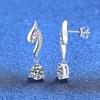 Angel Wing Pendant Earrings With Moissanite Cubic Zirconia Sterling Studs Women Fresh Sweet Style