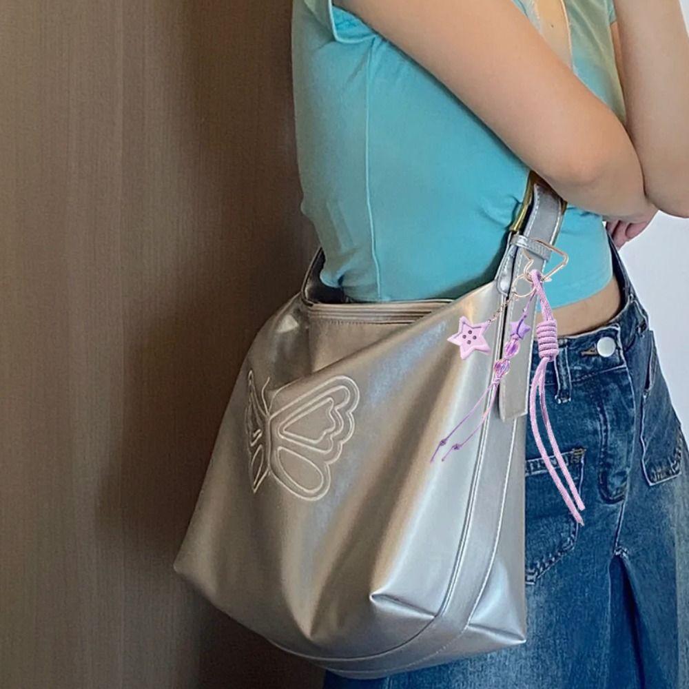 Anti-Lost Heart-shaped Bag Pendant Girl Heart Star Bowknot Key Chain Children Girl