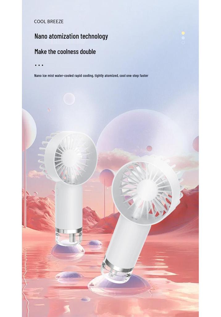 USB Rechargeable Handheld Mini Spray Fan for Dorms and Desktops