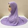 H124 Erwachsene hochwertige große Größe muslimischer Hijab-Schal mit Kinnteil islamische Kopftuch-Hüte Armia zum Überziehen Kopftuch Turbanmützen