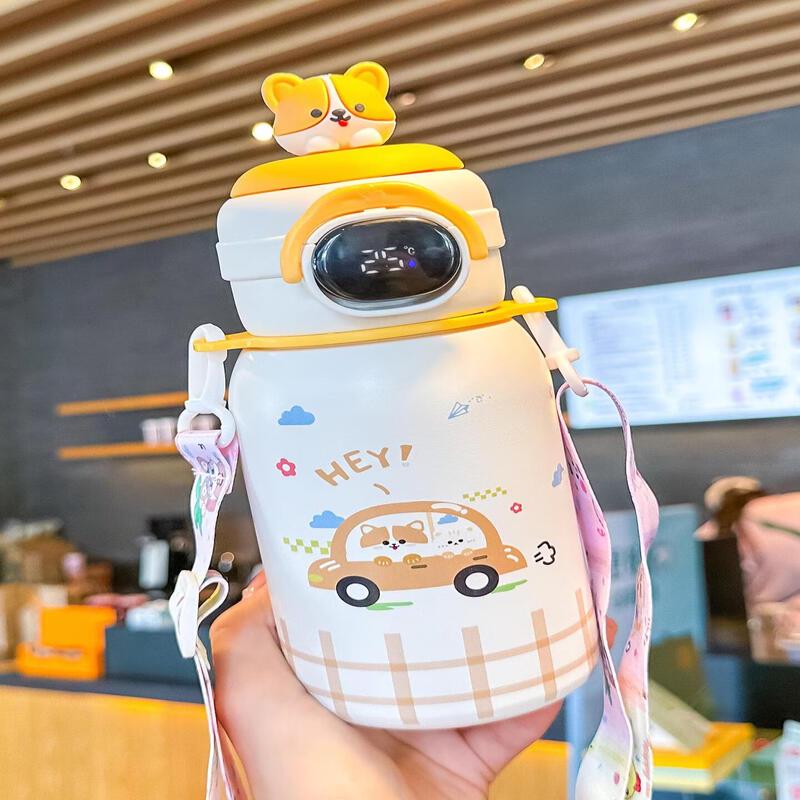 Qiwei Smart Temperature Kids Insulated Straw Cup