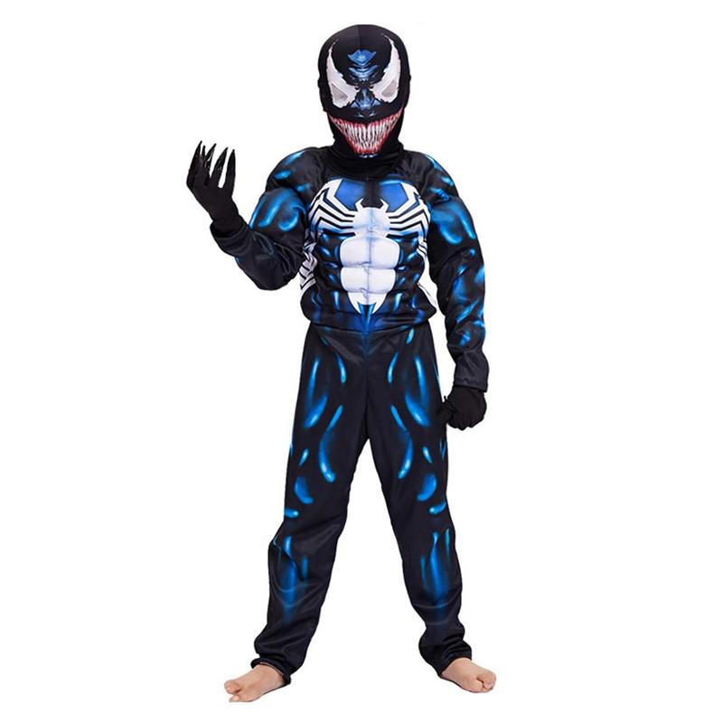 Kids Superhero Black Spider Costume Ghost