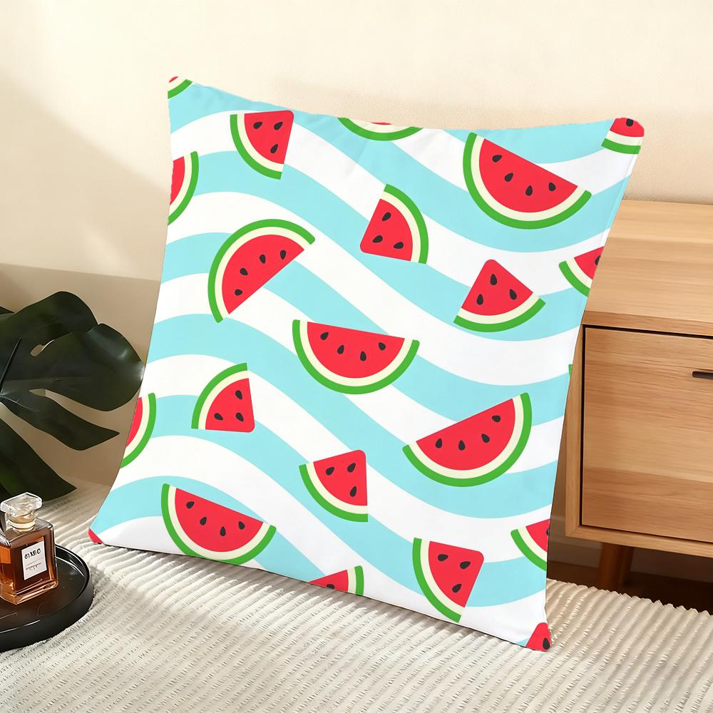 Watermelon Cushion Cover Soft Short Plush Pillow Cover Smooth Cozy Texture Aesthetic Cushion Case Home Decor