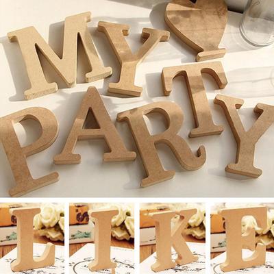 4 Inch Houten Letters Grote Alfabet Letters Bord voor DIY Schilderen Kunst Ambachten Bruiloft Huis Muur Decoratie