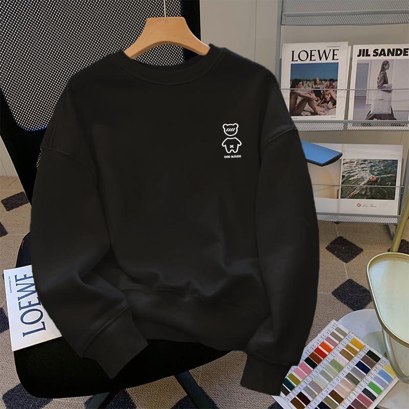 [FEISEDY] Hoodie Sweatshirt Men's Stylish T-Shirt Pullover Casual Loose Large Size Hoodie Round Neck Long Sleeve Soft Light Comfortable Popular