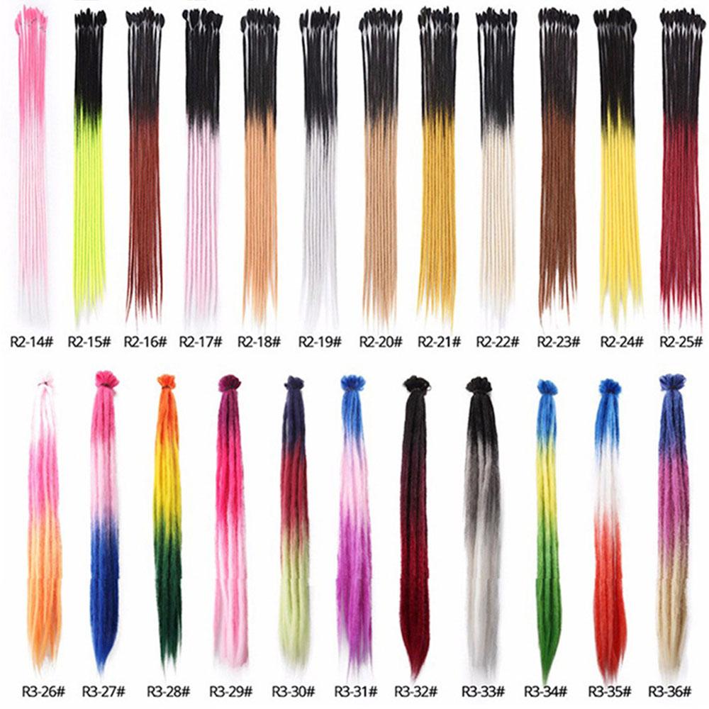 36 Perline Tessute Per Dreadlocks E Treccine | Accessori Hip-Hop Colorati Per Capelli | Tube In Tessuto 15-20mm