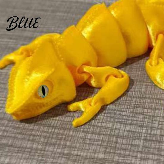 Desk Chameleon Decor 3D Printed Figurine, Realistic Articulated Lizard Toy, Animal Figurine Model with Moveable Joints for Decoration