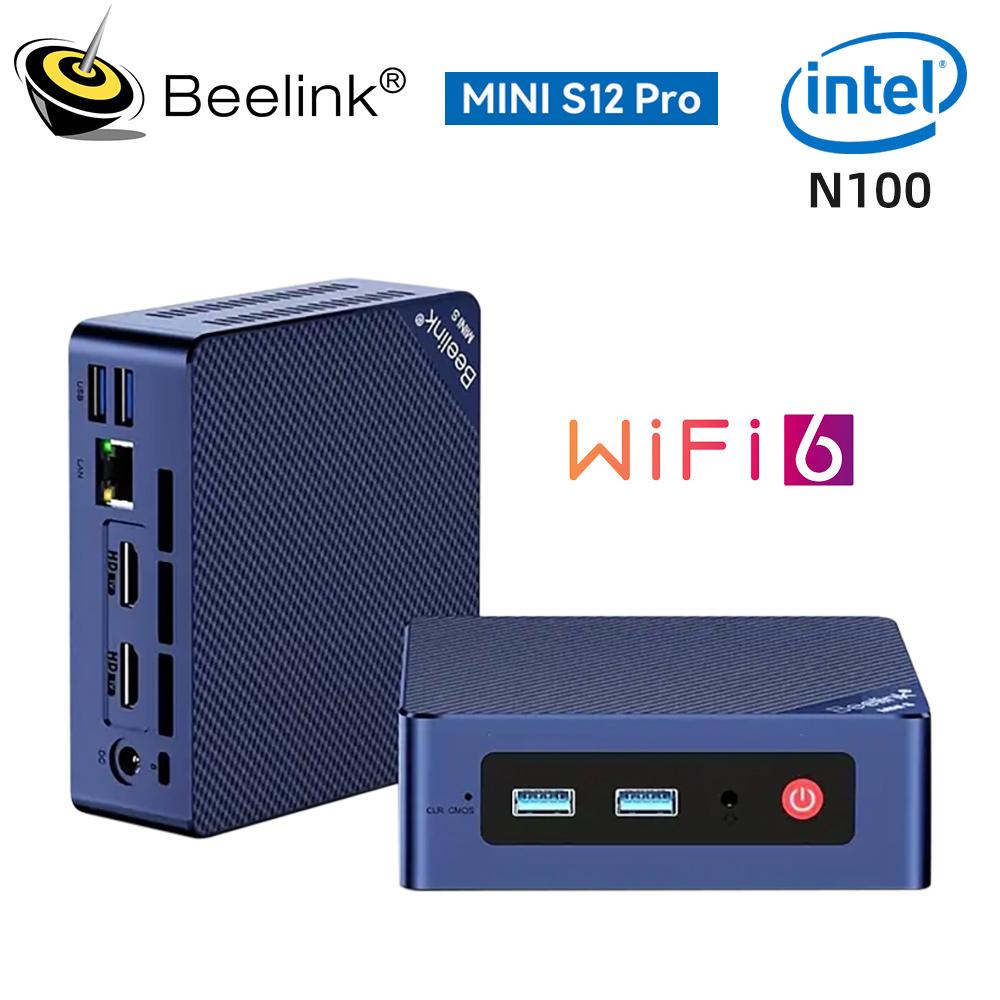 Beelink Min S12 Pro N100 Mini PC Win11 Pro Support 4K Wifi6 1000M LAN Desktop Mini Computer