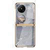 Premium Electroplated Glass Phone Case Pocket 2 With Marble Crack Design Hard Shell Cover