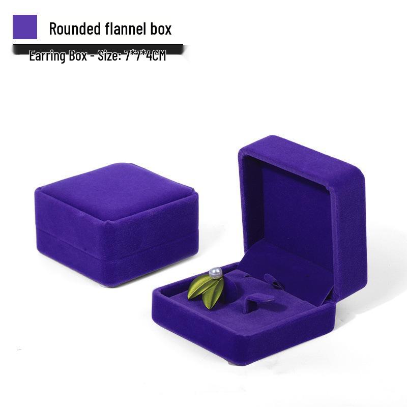 Rounded Corner Plush Jewelry Storage Box for Bracelets, Rings, and Necklaces