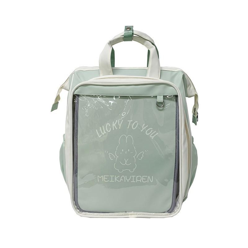 Transparent Doll Pain Bag Large Capacity Bar Backpack Female Student Schoolbag Dual-purpose 40cm Cotton
