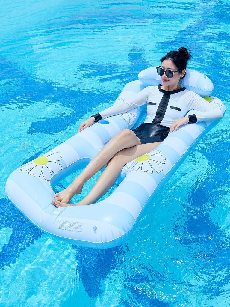 New Style Daisy Stripe Inflatable Pool Float Lounger