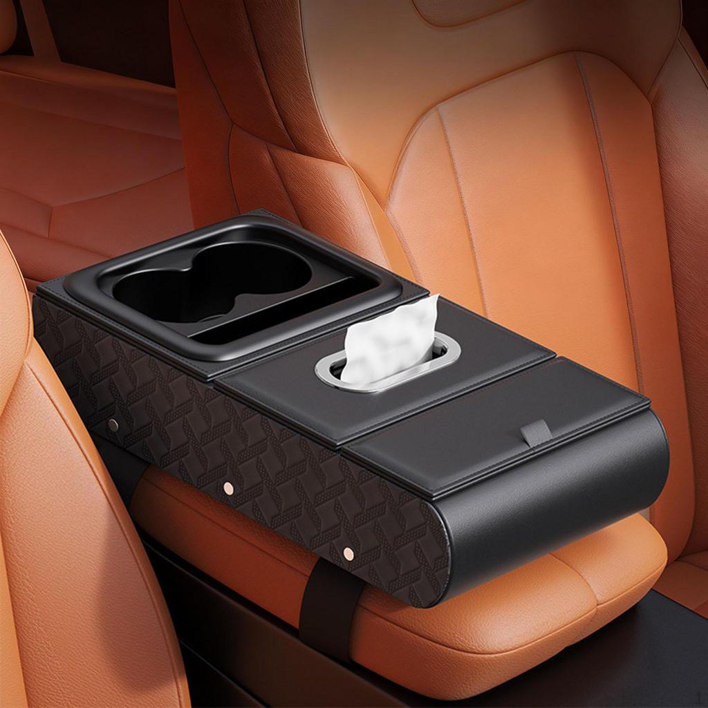 Car Armrest Storage Box Arm Rest Cover Separation System Organizer Tissue for Auto Truck