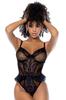 Black Body String with Corset Illusion Mal8885 Blk
