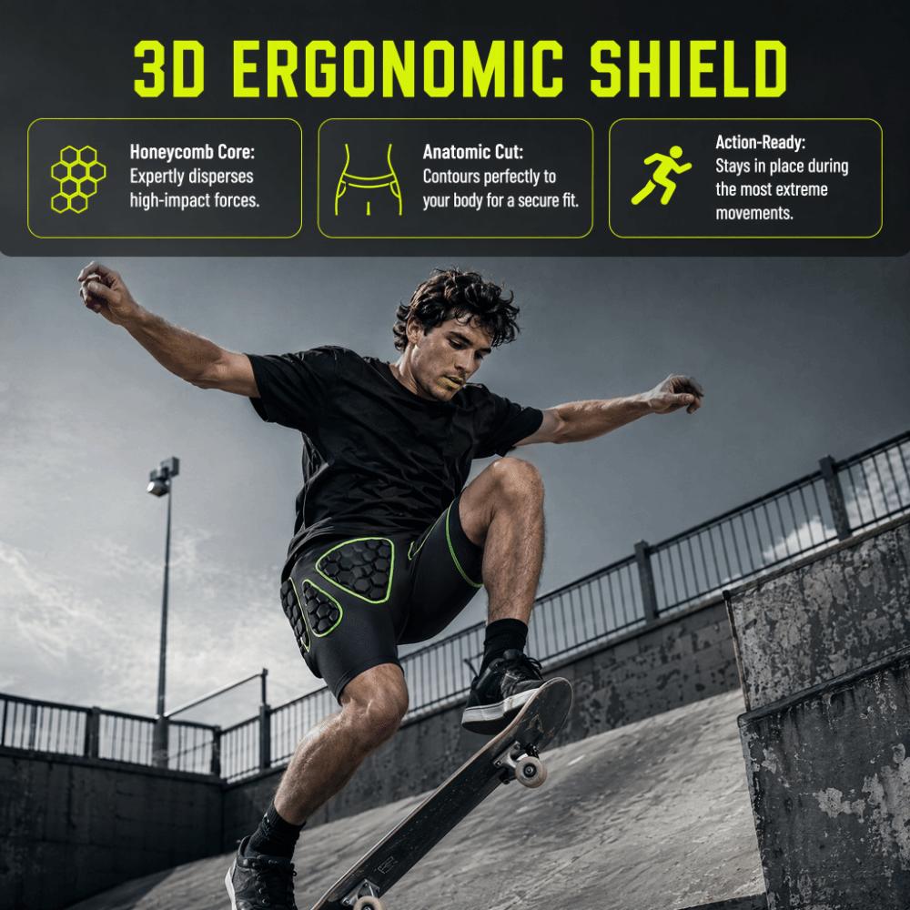 Honeycomb Padding Padded Protective Shorts Elastic Waistband Crash Pants  Skateboarding