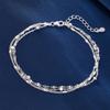 Funkelnde 925er Silber Kettenarmbänder Für Damen Luxuriös Elegant Dreilagiges Geometrisches Perlenarmband Party Hochzeits Schmuck