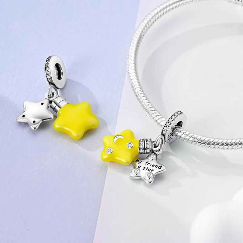 

Charm Bead Charms Plata Luminous Star Shape Lamp Friendship Pendant Bead Charms Compatible With Authentic Bracelets Charm Bead Charms Ideal For Women