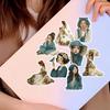 18pcs Anime Watercolor bride's wedding dress Paper Stickers,  for Luggage, Notebook, Diary, Album Decoration, DIY stationery