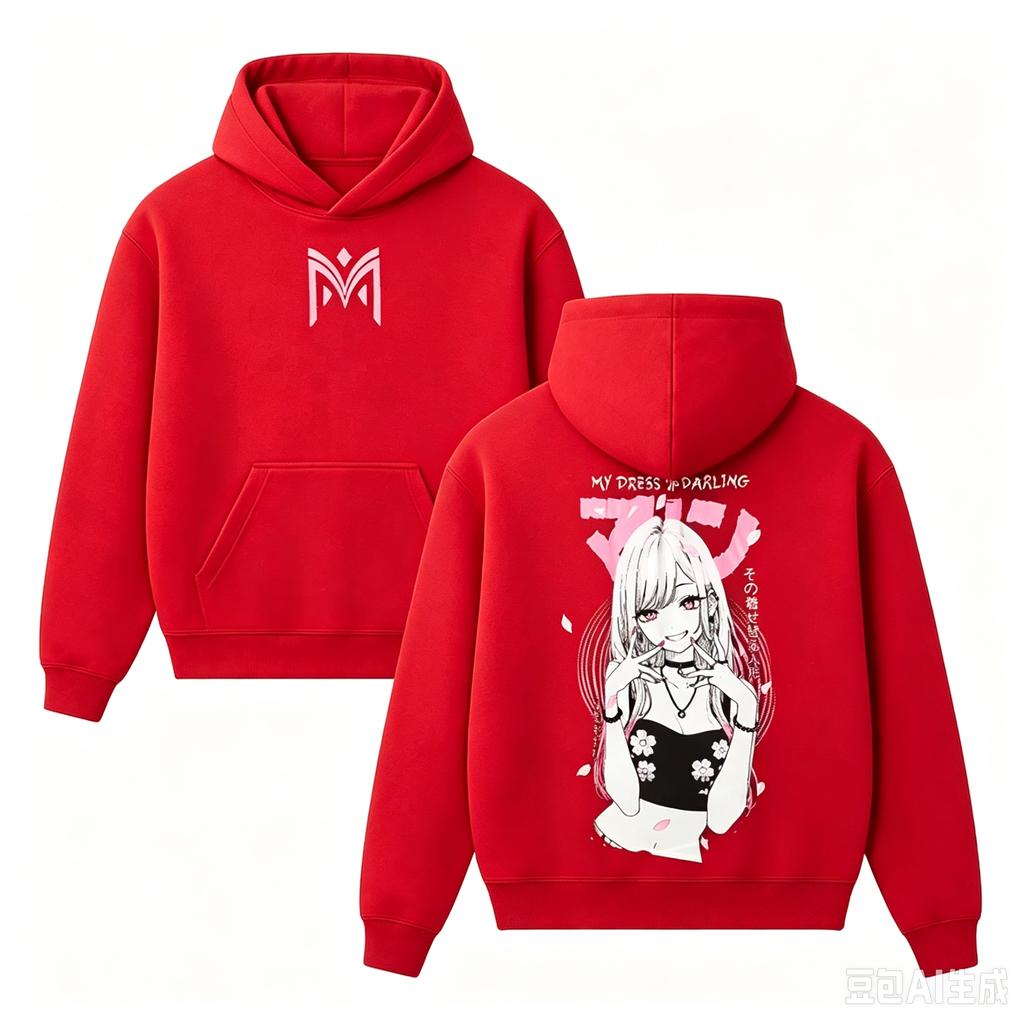 Mein Dress-Up Darling Anime Kitagawa Marin Grafik Hoodie Herren Damen Übergroß Streetwear Y2k Sweatshirt Hoodies Locker Fleece Warm Damen Herren Kleidung