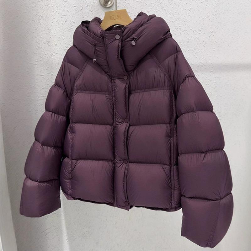 

Short hooded cloud puffs thickened bread clothes women s cotton clothes winter new large size loose coat XL Recommendations 145-170 фиолетовый