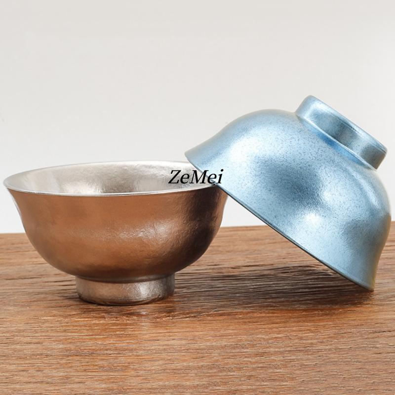 1Pcs Pure Titanium Double-Wall Salad Bowl,11.8 Cm Multicolor Home Breakfast Cheese Food Tableware,Snack Bowl Table Decoration