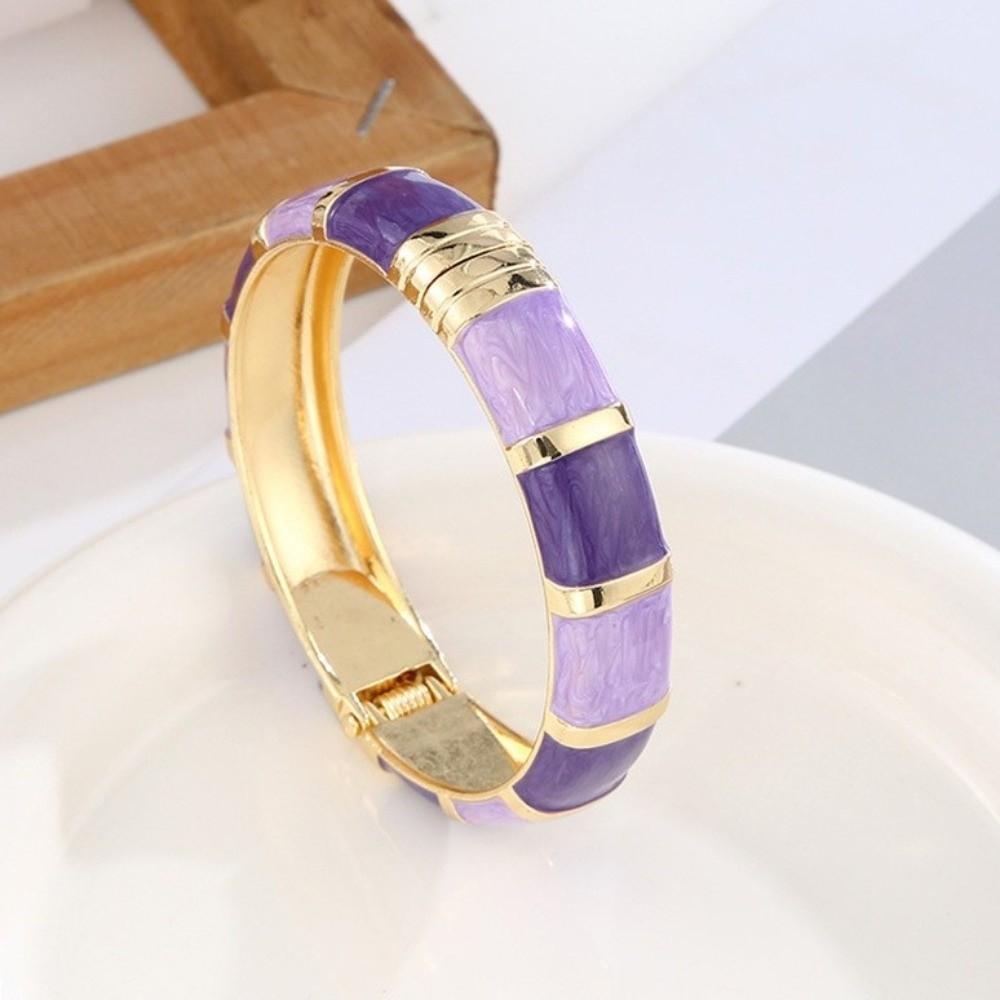 Elegant Enamel Cuff Bangles Vintage Geometric Bracelet Fashion Bohemian Drip Oil Bracelet  Beach
