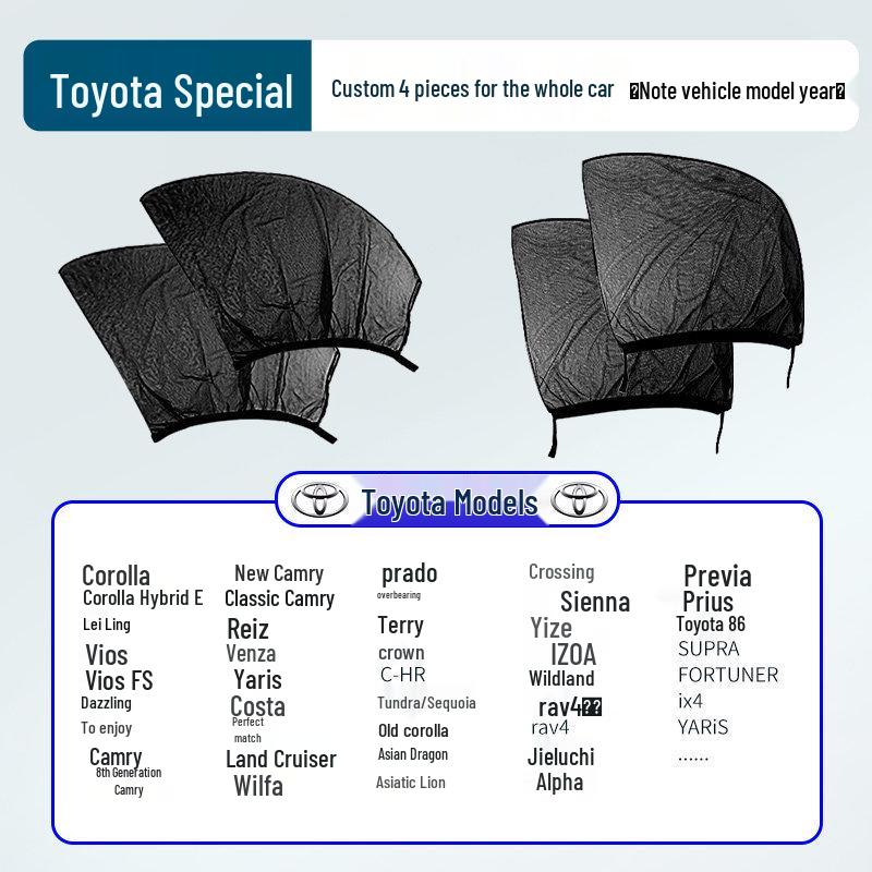 Japanese Car Window Sunshade & Mosquito Screen - Heat Insulation & Insect Protection Curtain