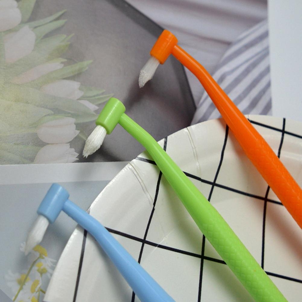 Double Head Single Bundle Orthodontic Toothbrush Interdental Cleaning Brush Portable Soft Bristles Tooth Cleaning Tool