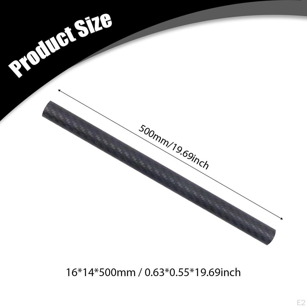 Carbon 3K Roll Wrapped 500mm Sturdy Rod Stylish Matte Surface Round Tubing for Quadcopters RC