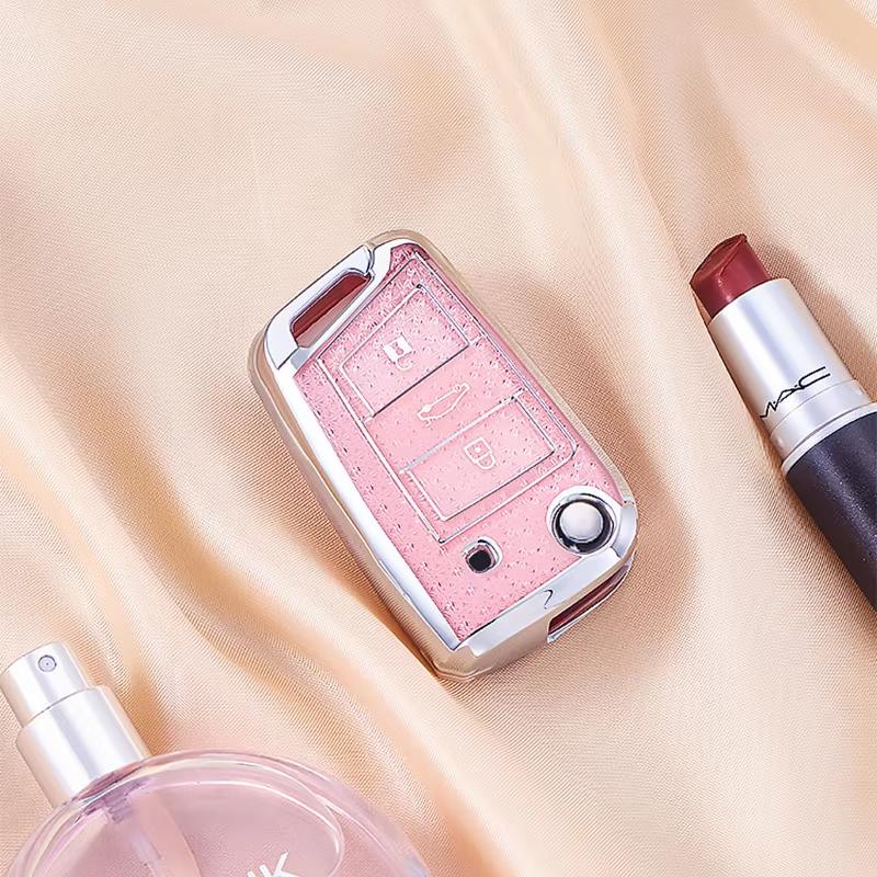 Car Luxury Diamond Pattern TPU for VW Volkswagen Golf 7 MK7 Tiguan MK2 Skoda Kodiaq Seat Leon FR Ibiza Flip Key Case Cover