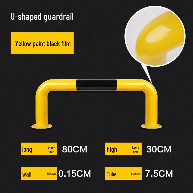 Polished U-Shaped Steel Parking Barrier