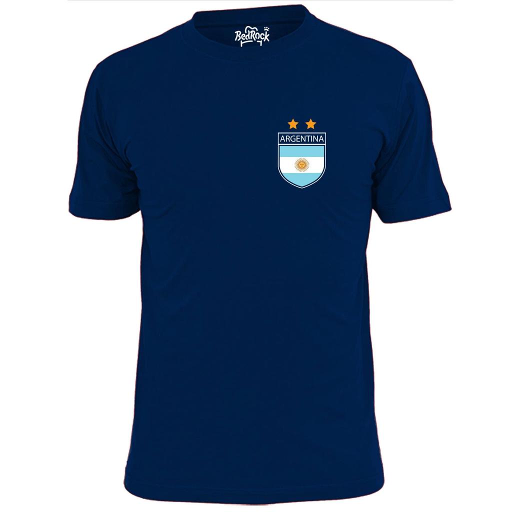 Maglietta da Calcio Footy con Distintivo Scudo da Tasca Argentina da Uomo