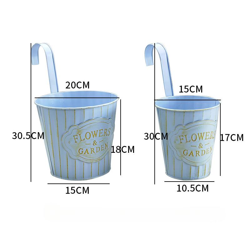 New Style, Wrought Iron Flower Pot, Detachable, Hook, Balcony Flower Pot, Succulent Hanging Bucket, Vintage Iron Pot