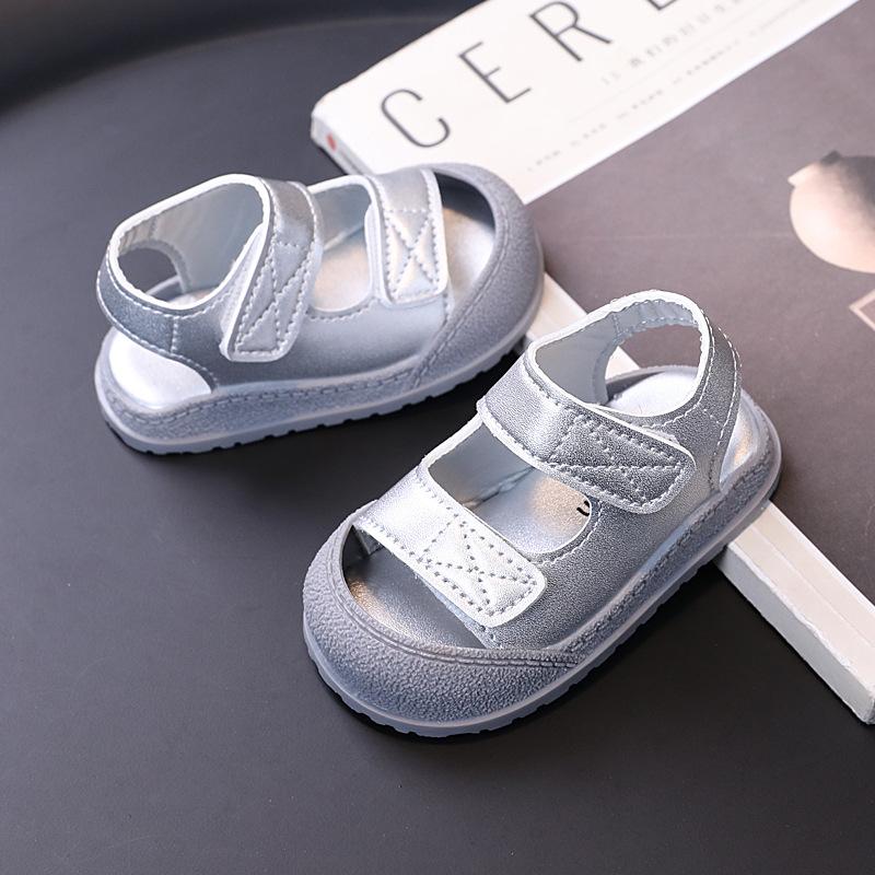 Summer Baby Soft Sole Walking Sandals, Closed-Toe Anti-Collision Beach Shoes for Infant Boys Girls