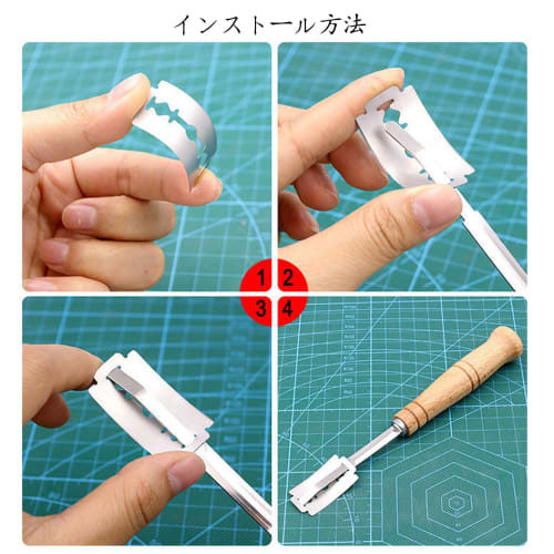 Latikaly Coupe Knife, Bread Knife, Replaceable Blades, Stainless Steel, for French Bread, with Cover, Slicer, Bread Making Tool, for Home and Commerci