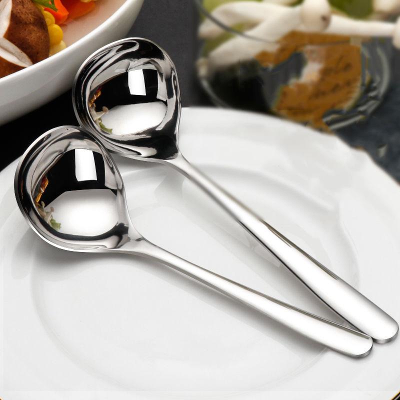 1Pcs 304 Stainless Steel Soup Spoon Soup Spoon Rice Spoon Long Handle Thickened Big Head Cutlery Household Kitchen Set Soup Spoo