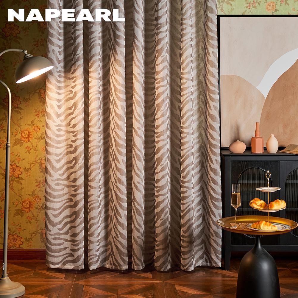 1 unidad de cortina de ventana transparente con diseño de rayas de cebra de  estilo japonés de NAPEARL, tela Jacquard, cortina de tul para sala de estar  comprar a buen precio —, image size:1001x1001