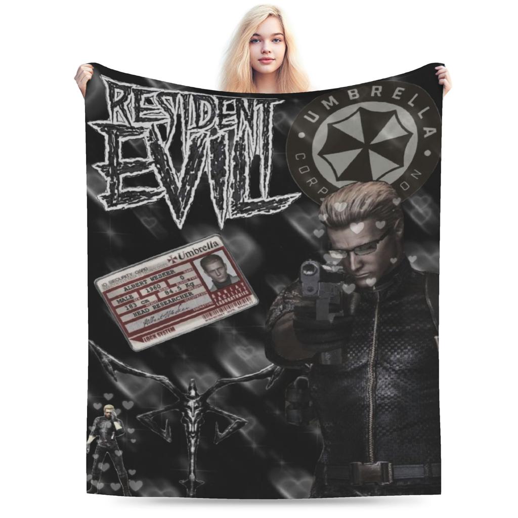 Y2K Albert Wesker Deky Super Měkký Flanel Pohodlná Přehozová Deka Lze Prát v Pračce